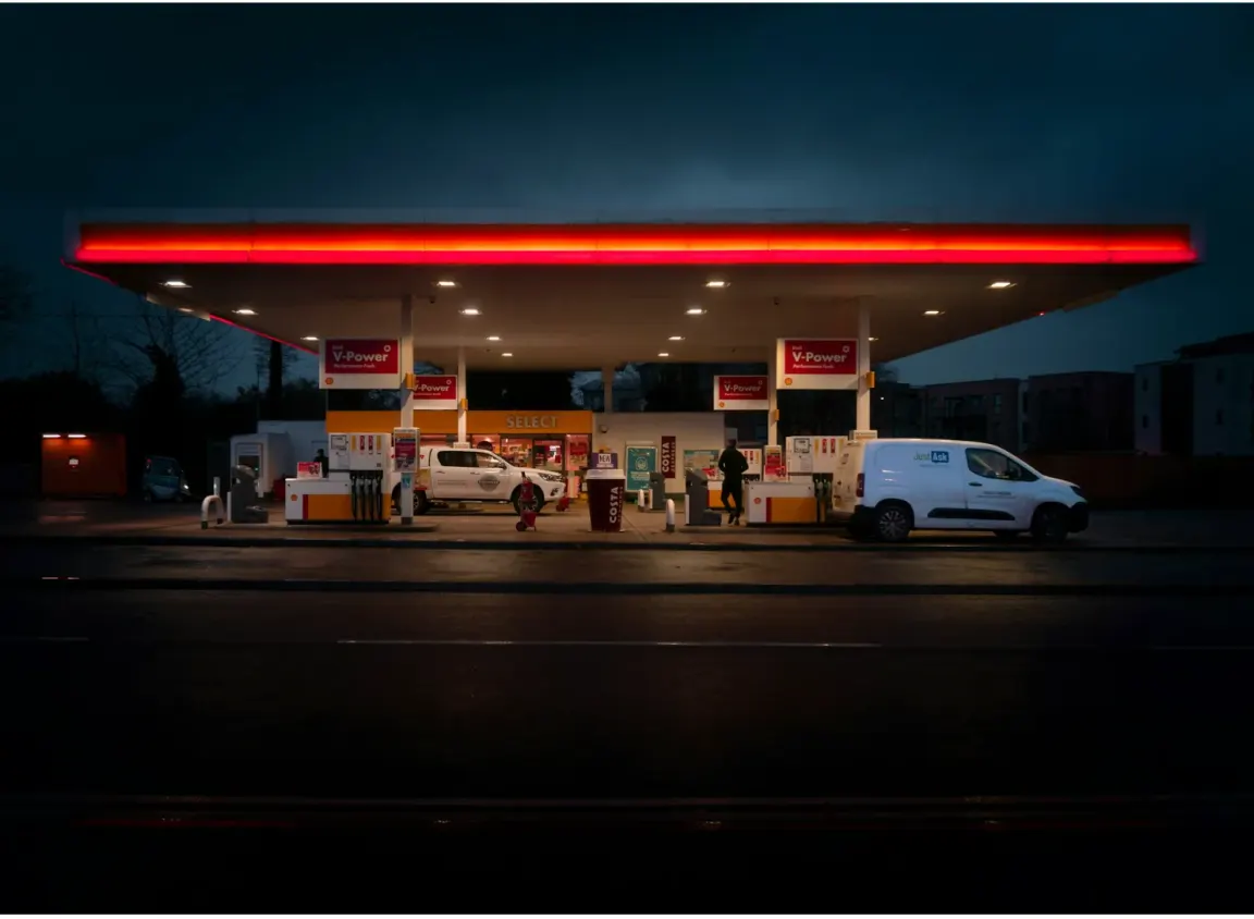 Modern petroleum fueling facility illustrating harsh environment applications for shielded low-voltage cable systems in oil and gas operations