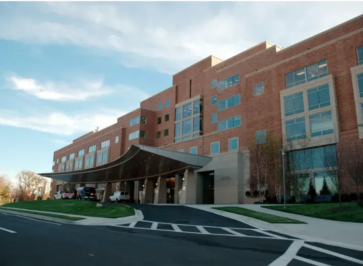 Modern healthcare facility supported by fiber optic network infrastructure for high-speed data communication and connected medical systems